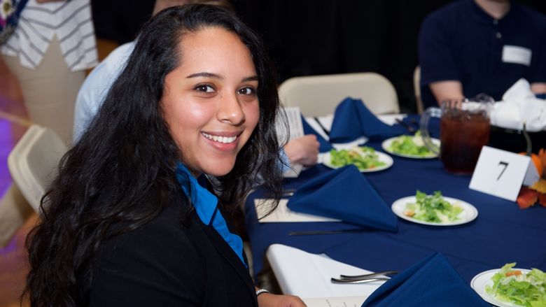 Student attends scholarship luncheon.