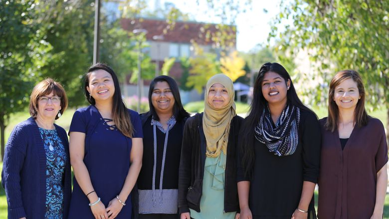 Group photo of Nannette D'Imperio, Terri Quiambao, Fawzia Salahuddin, Shaimun Alam, Ifreet Rahman, and Laura Kraya. 