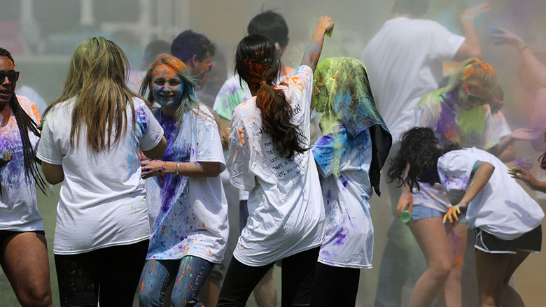 During the last week of class, the campus celebrated Holi, the Festival of Colors