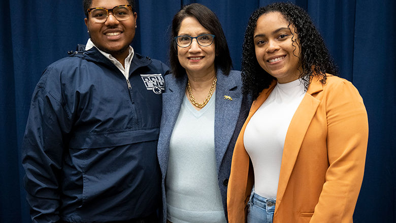 Students with President Bedapudi