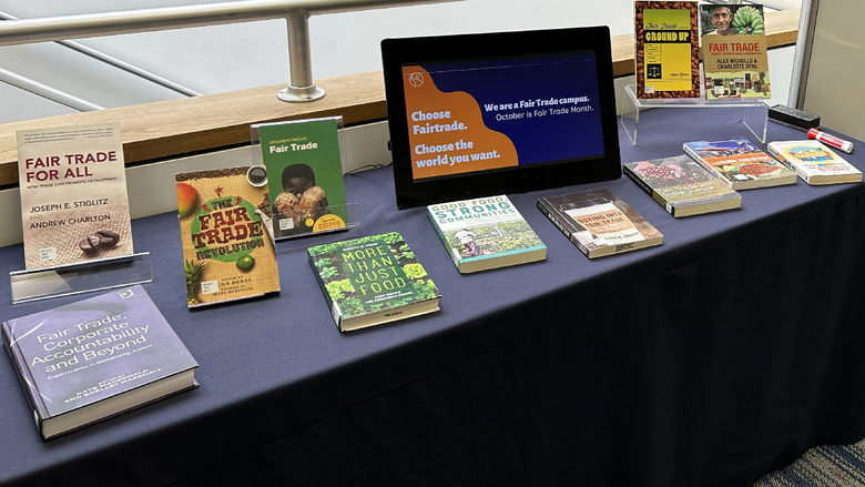 A display of books.