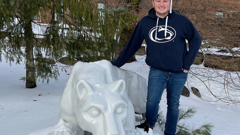 George Davis at Brandywine’s Lion Shrine. 