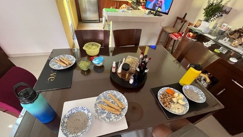 food at table