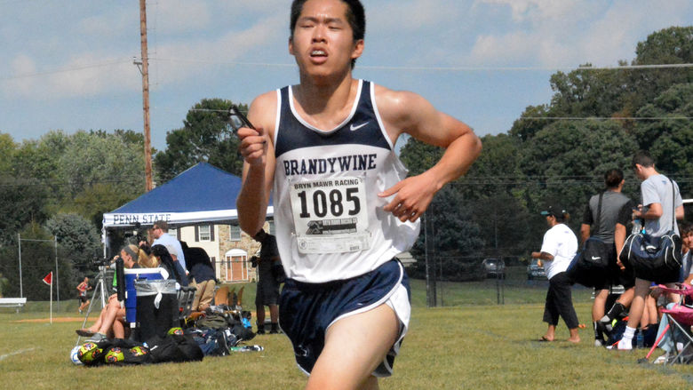 John Li nears the finish line at the Brandywine Invitational