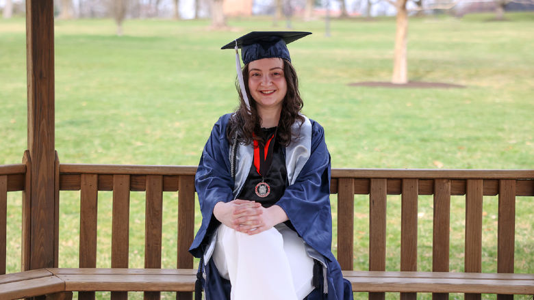 Kaitlyn Pio wearing cap and gown