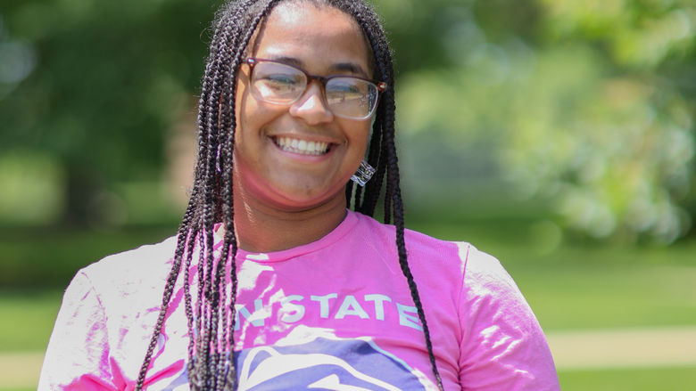 woman wearing glasses and Penn state shirt