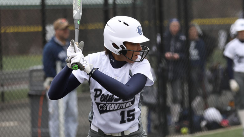 Katy Steffen stands ready to face a pitch