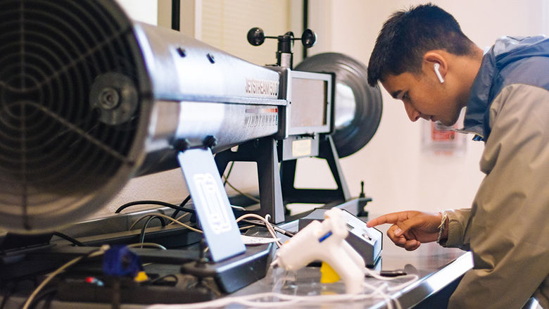STEM student working in lab