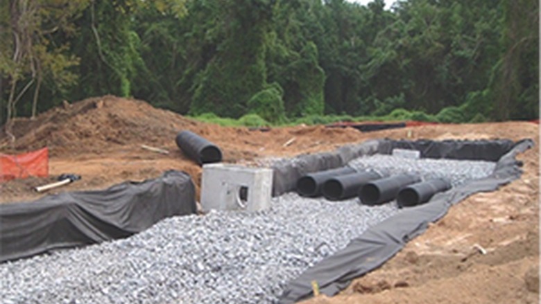 Campus subsurface detention system
