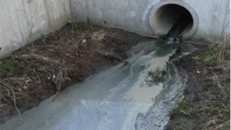 Toxic liquid coming out of a drain