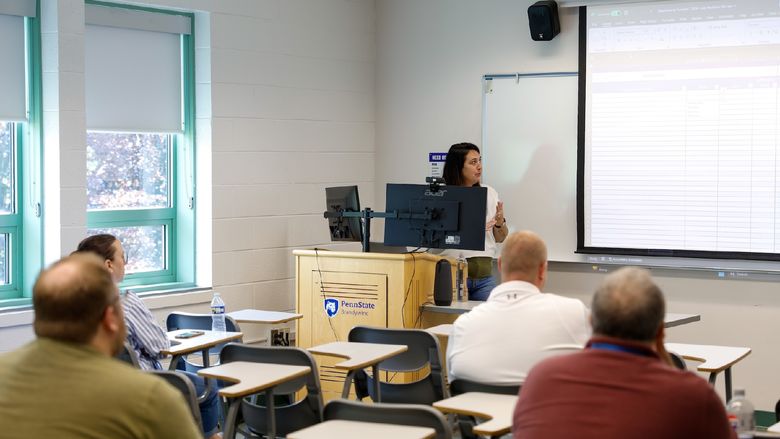 woman speaking in classroom