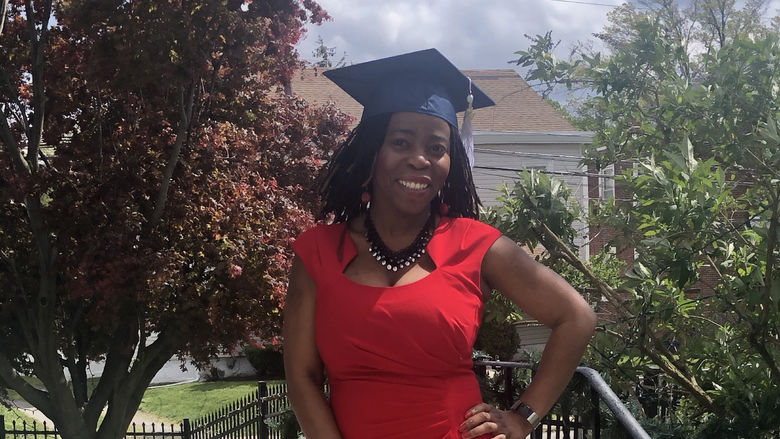 Kenesha Hayles in her graduation cap 