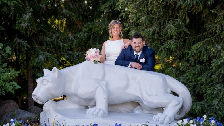 Bobbi and Vinny at lion shrine