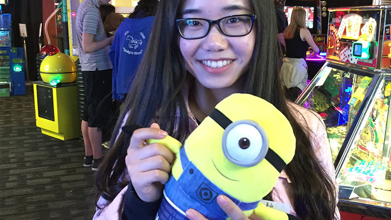 At Dave & Buster’s, students could play games and win prizes.