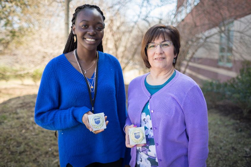 Sophomore Jemimah Mwaba and Lecturer in Information Sciences and Technology Nannette D’Imperio of Penn State Brandywine.