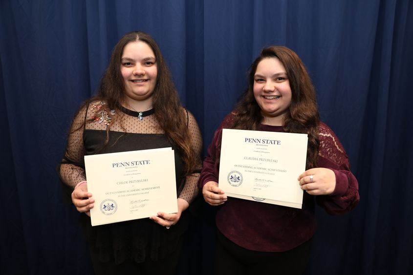 Chloe and Claudia Przybylski of Penn State Brandywine. 