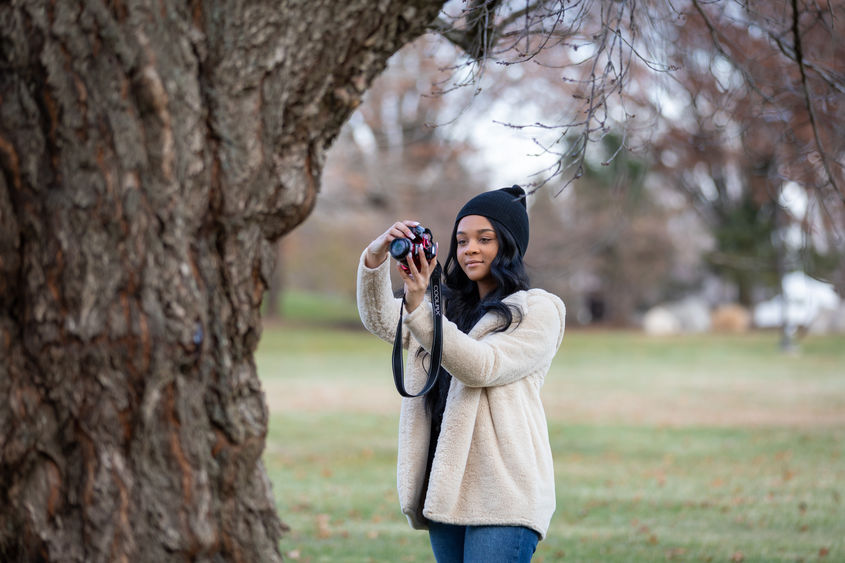 Azariah Shelton photographing nature. 