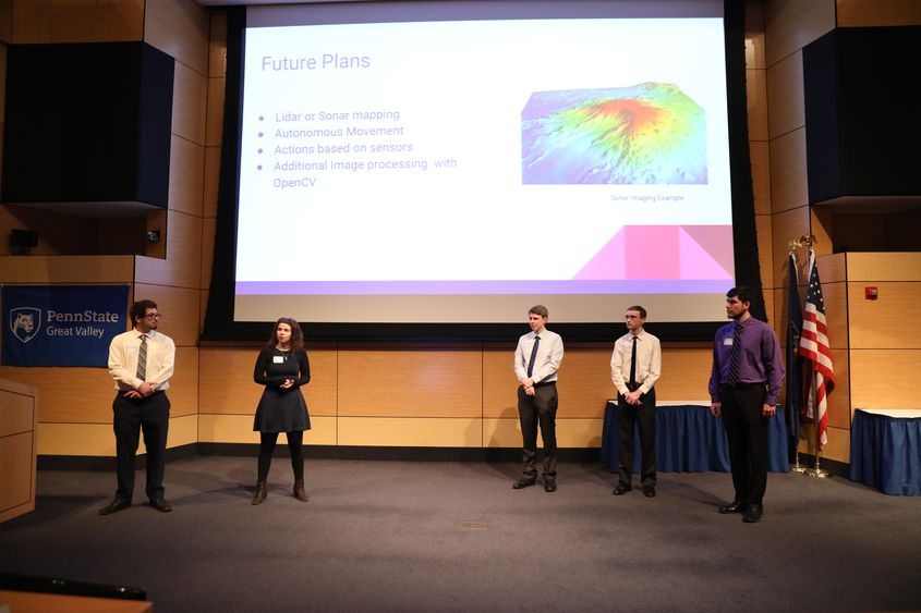 Penn State Brandywine students present senior project. 