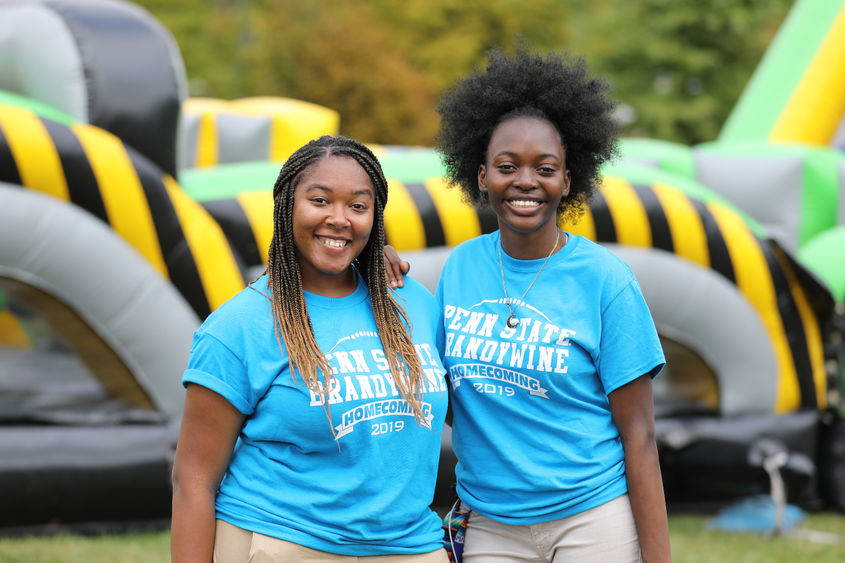 Keiaisha Jackson and Jemimah Mwaba at Brandywine's homecoming in 2019. 