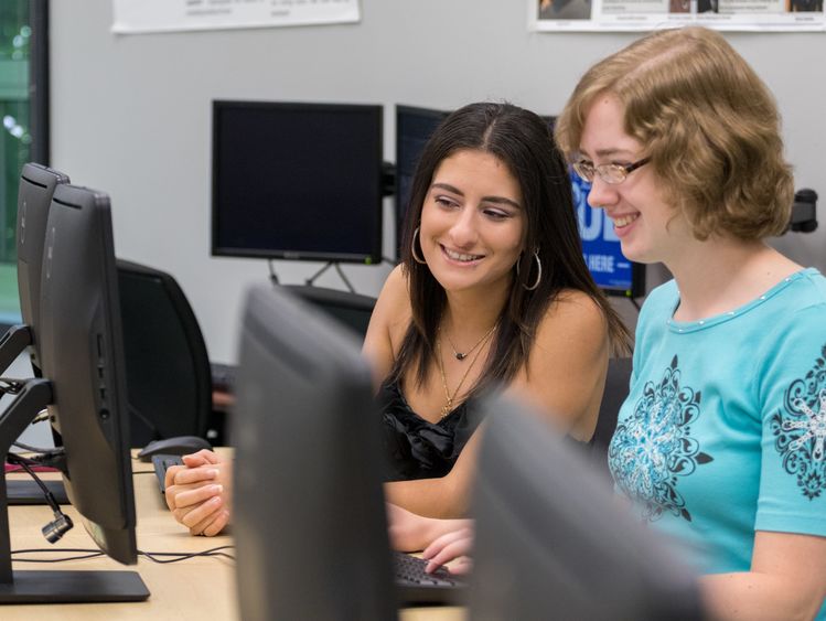 Penn State Brandywine students Mattie Mylonas and Judy Smith