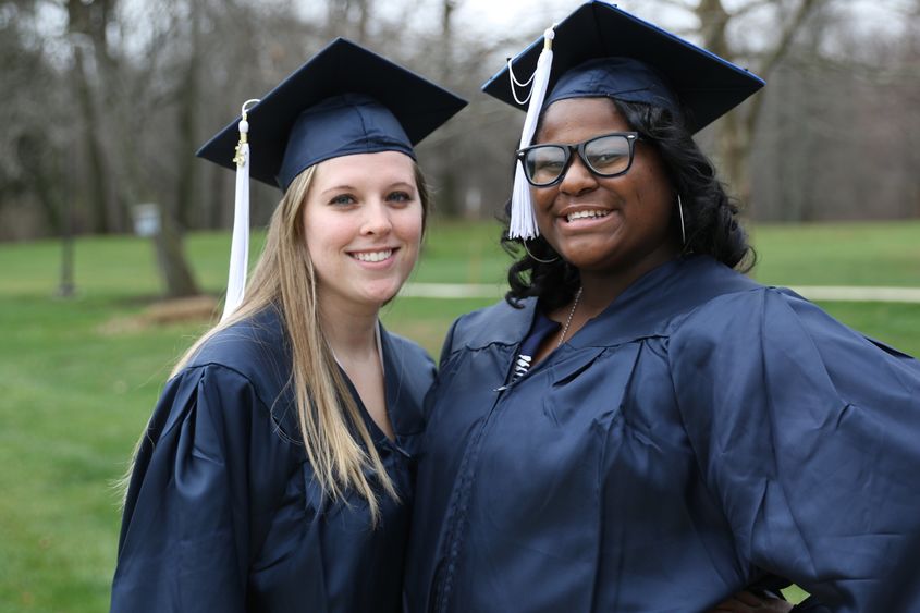 Two students before graduation