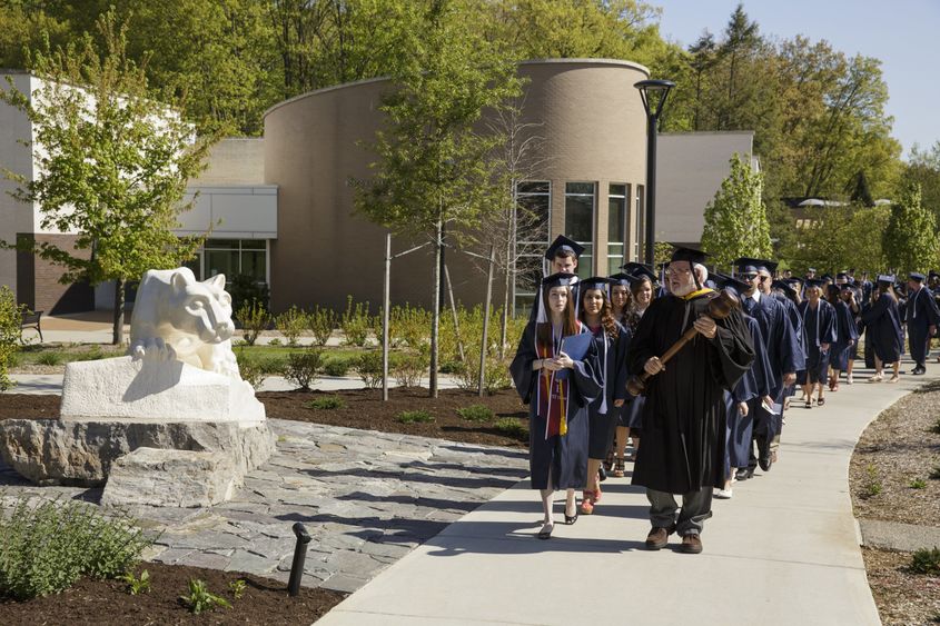 Berks Spring 2013 graduates processing to commencement on campus