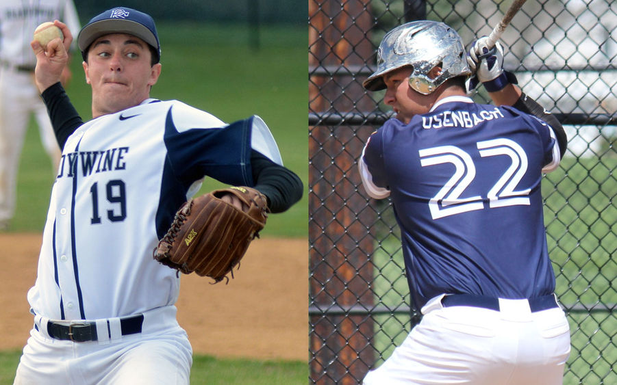 PSUAC Pitcher of the Year Brian Bosco and PSUAC Hitter of the Year Tom Osenbach