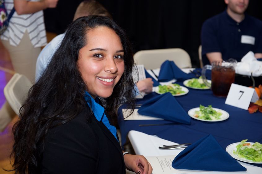 Student attends scholarship luncheon.