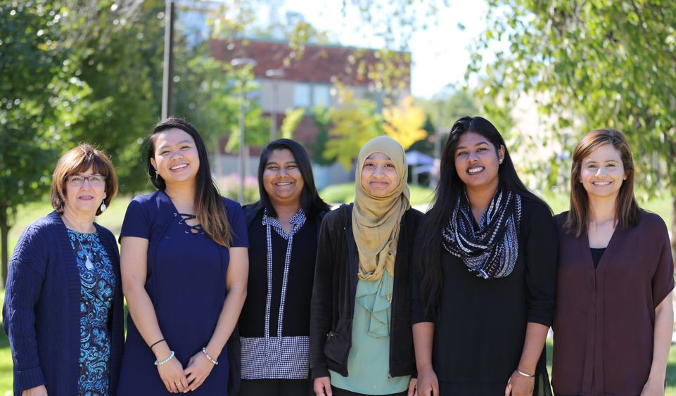 Group photo of Nannette D'Imperio, Terri Quiambao, Fawzia Salahuddin, Shaimun Alam, Ifreet Rahman, and Laura Kraya. 