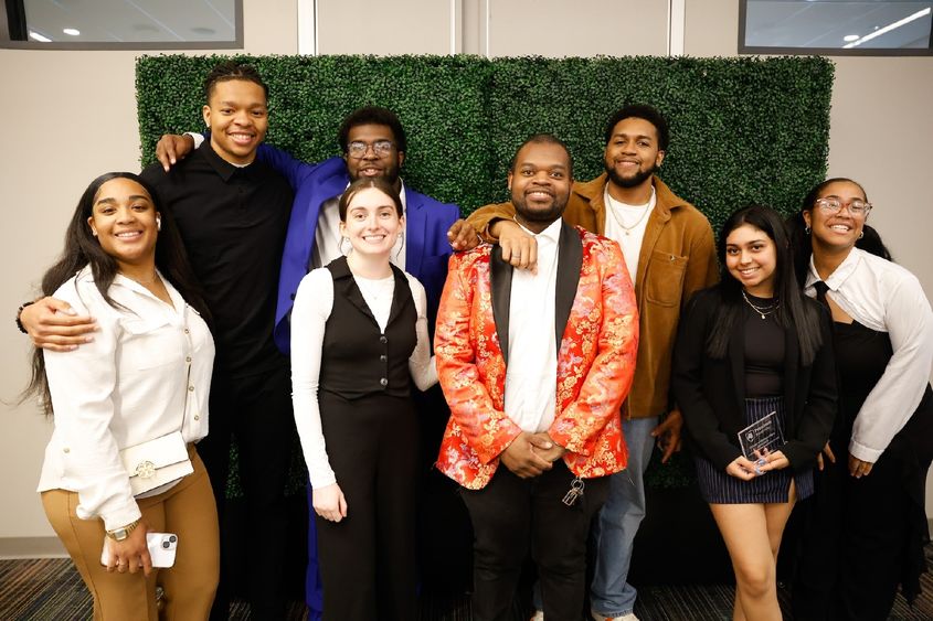students posing for photo