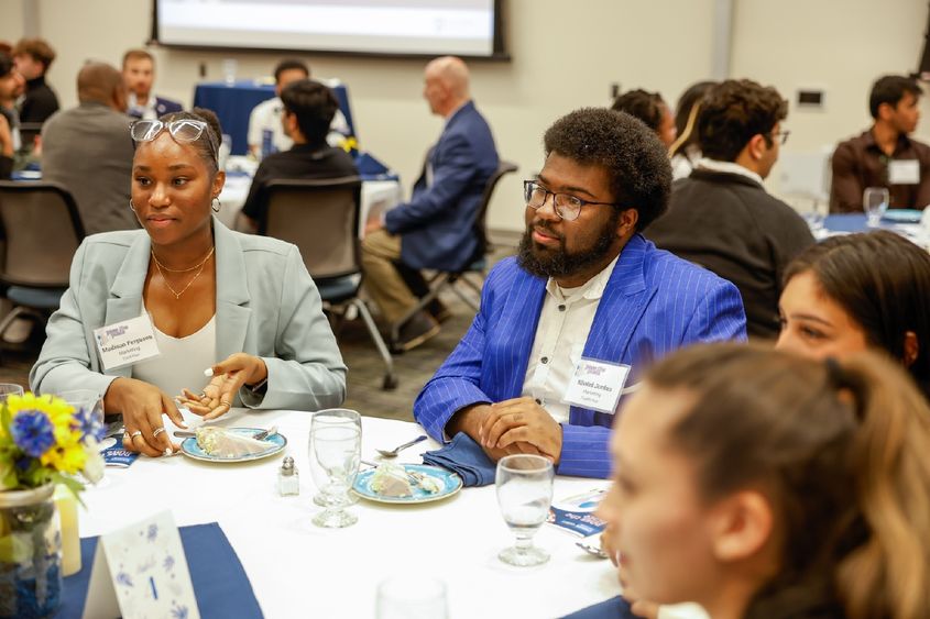 students at table