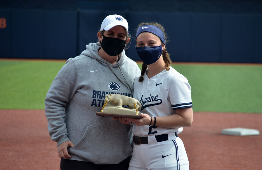 Brandywine athletic director Bobbi Caprice (left) with Haley Grossi