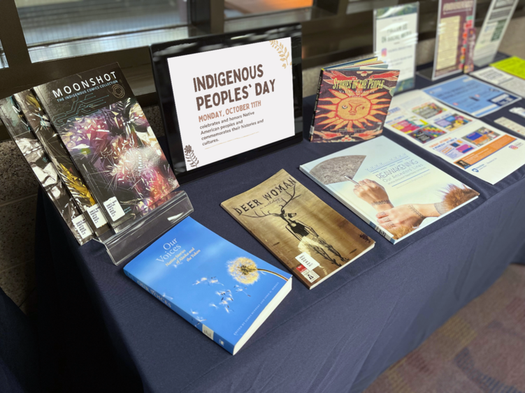 A display of books for Indigenous People's Day