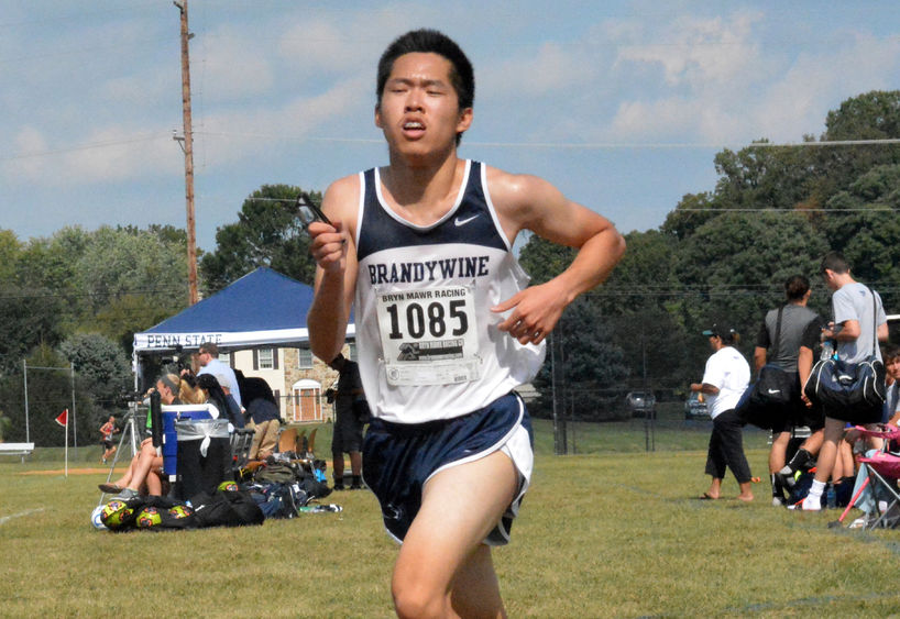 John Li nears the finish line at the Brandywine Invitational