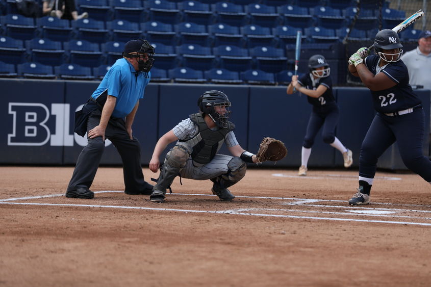 Karly Rees as catcher of Brandywine softball team