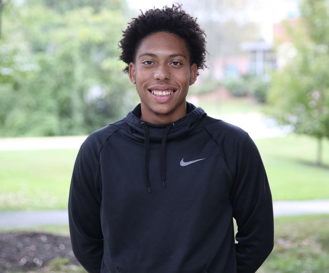 Brandywine senior Khafren Smith standing outside the Main Building.