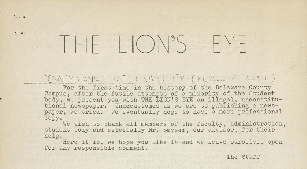 first lion's eye publication from 1967