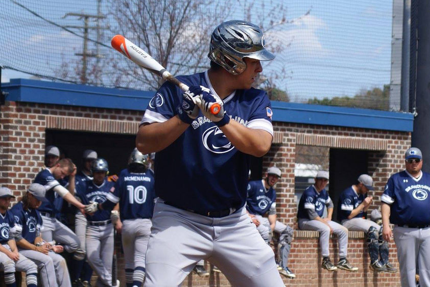 Tom Osenbach steps into the box and readies to face a pitch