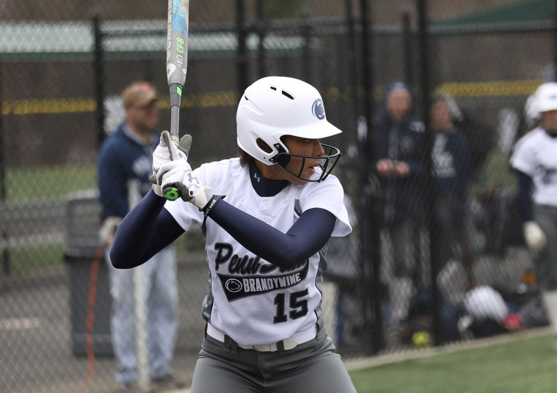 Katy Steffen stands ready to face a pitch