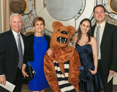The Linker family with the Lion Mascot