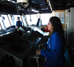 Laura Guertin on the ship