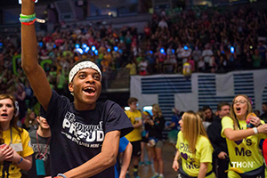 Mike Mensah dancing at THON